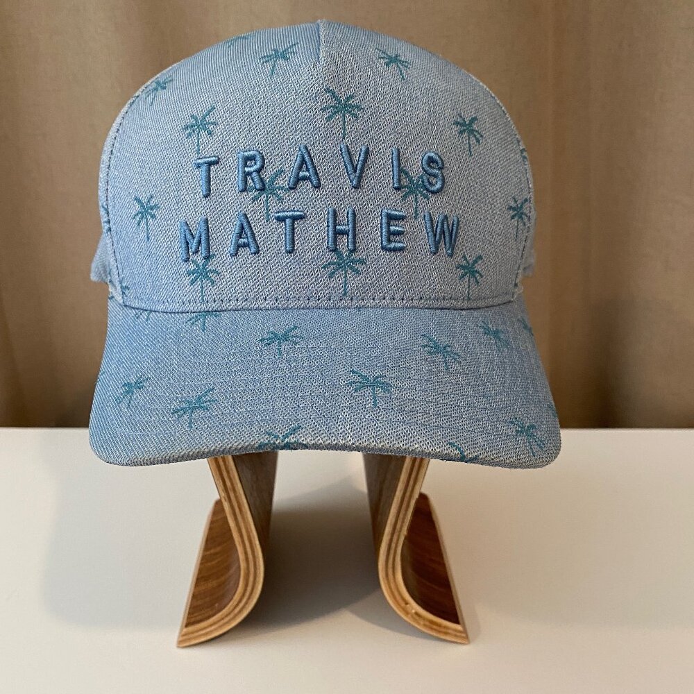 Travis Mathew Palm Trees Light Blue Hat Adjustable Cap Casual Golf